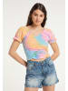 myMo Damen T-Shirt in Blau Mehrfarbig