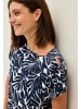 Cecil 'Print-Shirt mit Knopfdetail' Marineblau