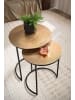 FineBuy Beistelltisch in Gold / Metall / 45x45x55