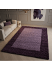 KADIMA DESIGN Teppich Hochflor Shaggy Waschbar Bordüre RHEIN Strapazierfähig in Violett