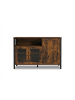 relaxdays Küchenschrank in Dunkelbraun/ Schwarz - (B)110 x (H)75 x (T)33 cm