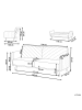 Beliani 3-Sitzer Sofa SENJA in Blau/Dunkler Holzfarbton - (W) 198 x (H) 87 x (L) 95 cm
