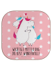 Mr. & Mrs. Panda Tischuntersetzer Einhorn Mitteilung mit Spruch in Rot Pastell