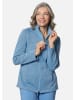 GOLDNER Strick-Fleecejacke Kuschelweiche Strickfleece-Jacke in pazifikblau / melange