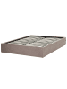 Beliani Doppelbett DINAN in Beige/Schwarz - (W) 149 x (H) 31 x (L) 214 cm