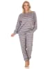 NORMANN Fleece Schlafanzug langarm Bündchen chilige optik - 88276 in grau