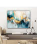 MuchoWow Leinwand bilder Abstrakte Kunst gold blau (BxH)