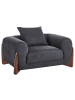 Sessel VINLIDEN in Schwarz/Braun - (W) 118 x (H) 62 x (L) 87 cm