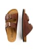 Camel Active Leder Pantolette mit Korkfußbett in Braun