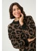 Kaffe Strickpullover KAwilma Regular fit in Brown/Black Animal Pattern