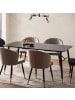KADIMA DESIGN Esszimmertisch 180x90x76 cm Esstisch in Marmor-Optik Modern, in Schwarz