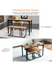 COSTWAY Esstisch 4er Set in Hellbraun