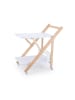 relaxdays Servierwagen in Weiß/ Natur - (B)44 x (H)70 x (T)39,5 cm