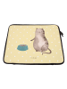 Mr. & Mrs. Panda Laptop Tasche Katze Fressen ohne Spruch in Gelb Pastell