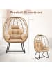 COSTWAY Rattan-Eiersessel in Beige