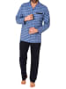 NORMANN Pyjama zum durchknöpfen Karo - 68055 in marine