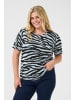 KAFFE curve Strickpullover KClizzy in Blue / Black graphic
