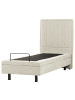Beliani Einzelbett CASTELLAN in Beige/Schwarz - (W) 80 x (H) 120 x (L) 216 cm