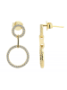 Adeliás Damen Ohrstecker aus 925 Silber mit Zirkonia in gold