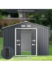 COSTWAY Gerätehaus Metall 16,97 m³ Türgröße: 138x162cm in Grau