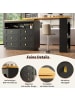 ABRIHOME Ausziehbarer Sideboard mit 360° Drehfunktion und Stauraum in Schwarz
