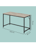 VASAGLE Tisch Barnet in Greige-Schwarz - (B)135 x (H)75 x (T)60 cm