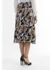 faina Damen Midirock Mit Allover-Print in Schwarz Mehrfarbig