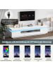ABRIHOME TV Schränken mit LED und halboffenem Stauraum in Weiß - 175*38*45cm