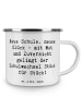 Mr. & Mrs. Panda Emaille Tasse Spruch Einen Schulwechsel bewälti... in Weiß