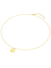 Lulu & Jane Diamant-Kette Kompass Sterling Silber Diamant in gelbgold