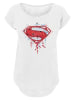 F4NT4STIC Long Cut T-Shirt DC Comis Superhelden Superman Geo Logo in weiß