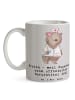 Mr. & Mrs. Panda Geschenktasse Ärztin Superheld mit Spruch in Grau Pastell