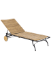 Beliani Gartenliege LASCARI in Braun/Schwarz - (W) 69 x (H) 86 x (L) 200 cm