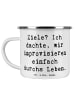 Mr. & Mrs. Panda Emaille Tasse Spruch Lebensziele Improvisation ... in Weiß