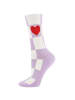 ewers Socken Herz/Karo Mini Me in flieder