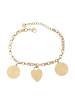 faina Women Chain Link Bracelet With Pendants in Gold