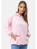 enflame Langer Kapuzen Pullover Oversized Hoodie Kleid Velours Sweatshirt in Rosa