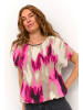 Kaffe Kurzarm-Bluse KAbeathe Loose fit in Pink Abstract Print