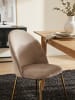 KADIMA DESIGN Skandinavischer Esszimmerstuhl 2er Set mit Samtbezug, 53x86x50 cm in Beige