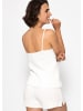 SASSYCLASSY Musselin Pyjamatop mit Spitzenborte in Weiß