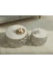 FineBuy Couchtisch in Silber / Marmor / 60x60x33