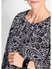 GOLDNER Schlupfbluse Tunikbluse mit Chiffon-Überwurf, Print in schwarz / weiß / gemustert