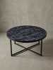 KADIMA DESIGN Couchtisch 80x36x80 cm mit Marmor Optik , Wohnzimmertisch mit in Schwarz