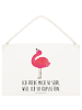 Mr. & Mrs. Panda Schild Flamingo Stolz mit Spruch in Transparent