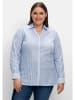 sheego Bluse in mittelblau gestreift