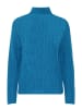 b.young Grobstrick Pullover Troyer Sweater mit Reißverschluss Kragen in Blau