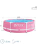 Intex Pink Metal Frame Pool (244x76cm) inkl. Filterpumpe in rosa