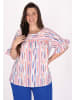 Usha Damen Plus Size Blouse in White Stripe