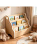 relaxdays Kinder-Bücherregal "3 Fächer" in Weiß – (B)51 x (H)31 x (T)28 cm