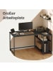 VASAGLE Computertisch Barnet in Schwarz - (B)120 x (H)76 x (T)80 cm